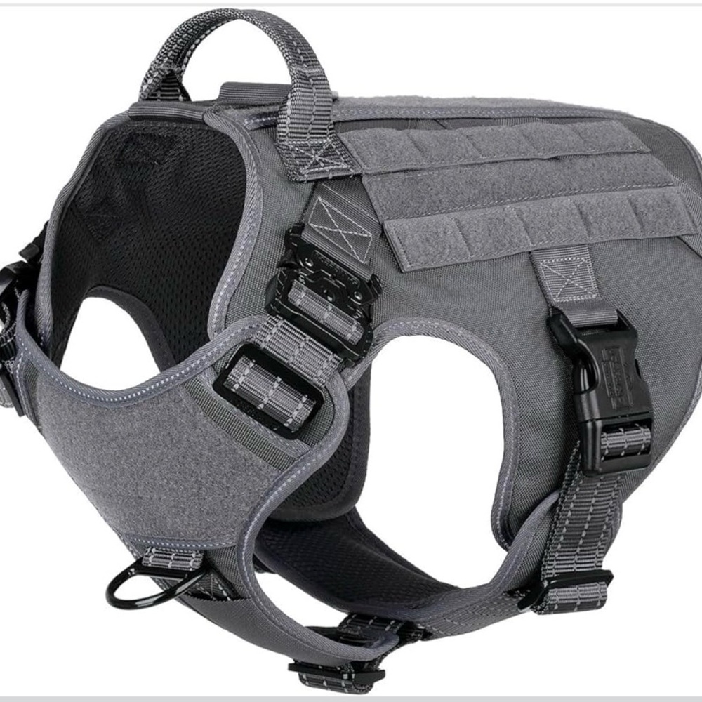 Gray Tactical Dog Harness